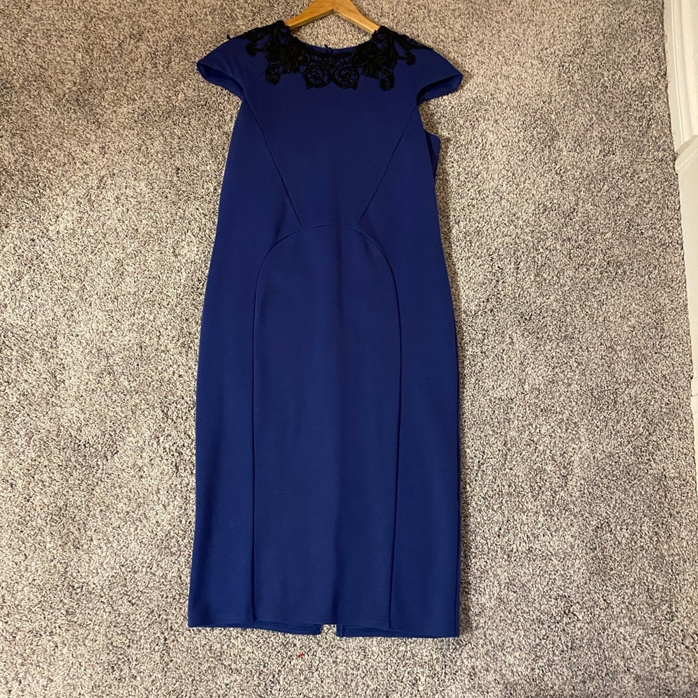Royal Blue Dress with Lace Detail